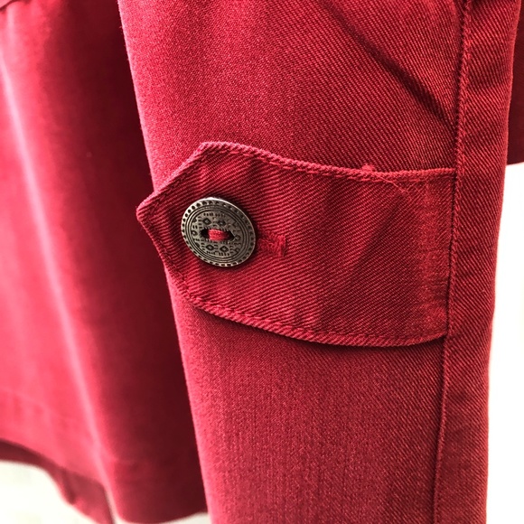 ๐HP๐ HSZ STUDIO WOMAN Tencel Maxi Skirt Set + Jacket 2 Pc Red Vintage 2X - Picture 8 of 13